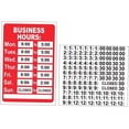 thumbnail image 1 of Business Hours Sign Kit - Bright Red & White Vertical Sign with Letters & Numbers, 1 of 4