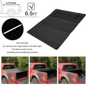 Roll Pickup Truck Tonneau Cover With Light For Silverado 2014-2017 6.5ft
