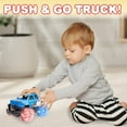 thumbnail image 5 of ArtCreativity Light Up Blue & White Monster Truck, 1 Piece, 8 Inch Monster Truck Toy with Flashing LED Tires & Batteries, Push n Go Car Toys for Kids, Fun Gift for Boys & Girls Ages 3 & Up, 5 of 6