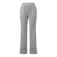 thumbnail image 4 of QHFBli Wide Leg Pants for Women High Wasited Baggy Palazzo Pants Casual Pull On Bell Bottom Smocked Elastic Waist Pants, 4 of 6