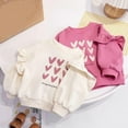 thumbnail image 4 of ibuvkizy Girls Sweaters Clearance!3-12 Years Children's Fashion Love Printed Lace Sleeve Sweatshirt Long Sleeve Round Neck Top/Shirt,Beige, 4 of 4
