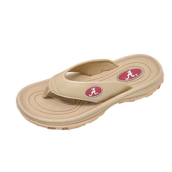 ZORIZ Collegiate Series Golf Sandals for Women and Men, Thong Flip Flops With Removable Spikes, Golf Footwear With Deeper Heel Cup and Higher Sidewalls, Tan, Alabama, Men’s 7/Women’s 9/