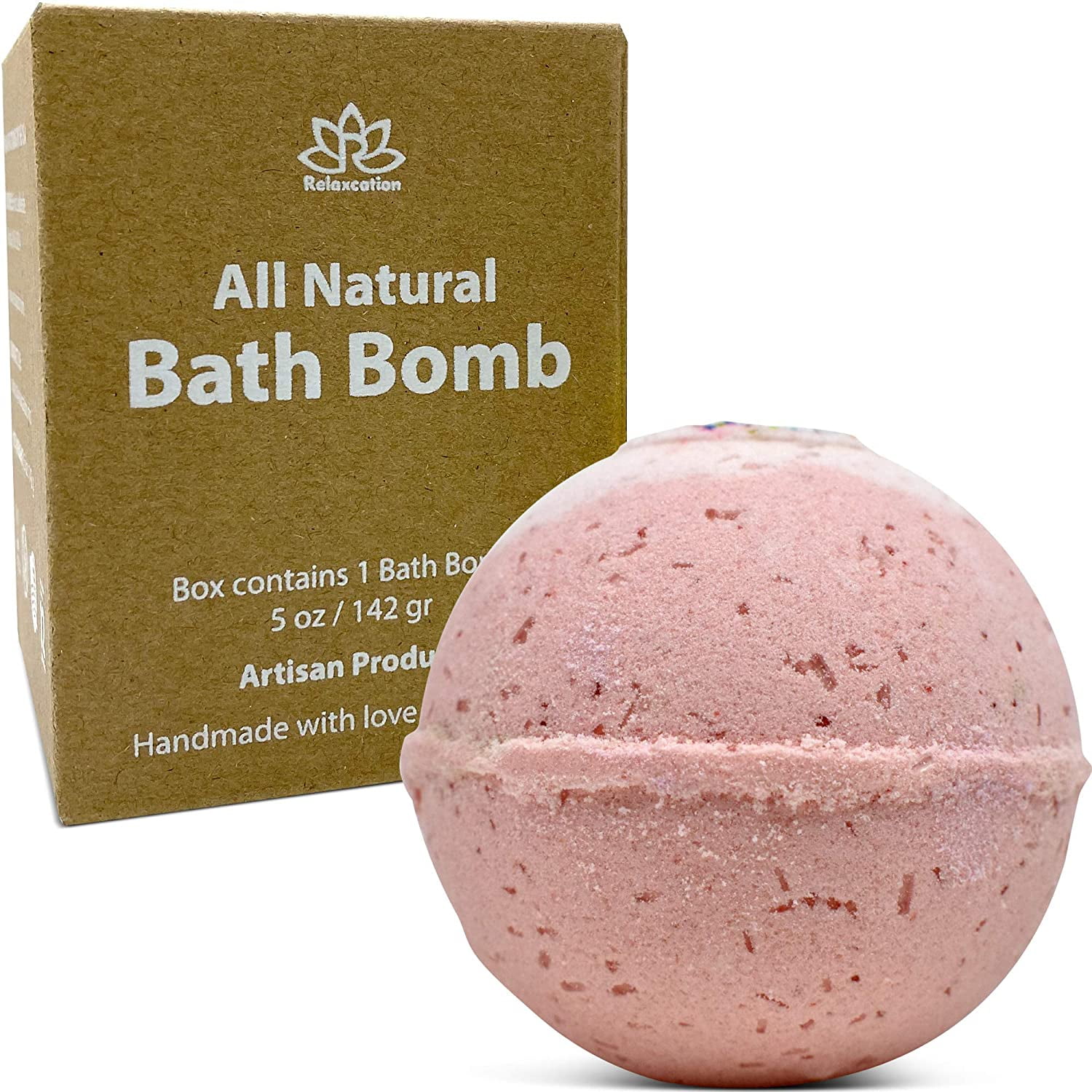 1 Organic Bath Bomb with Natural Oils, Epsom Salt, Kaolin Clay, Apricot