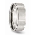 thumbnail image 4 of Stainless Steel Polished With Brushed Center 8mm Ridged Edge Band (Size 13) Made In China sr34-13, 4 of 4