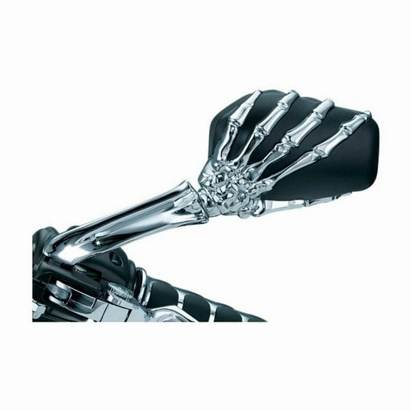 Kuryakyn Skeleton Hand Mirrors, Chrome Stem with Black Head