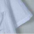 thumbnail image 6 of Deals YLSDY Men Pleated Loose Button Down Shirts, Summer Short Sleeve Lapel Casual Tees Fashion Beach Vacation Tops with Pockets Light Blue XL, 6 of 9
