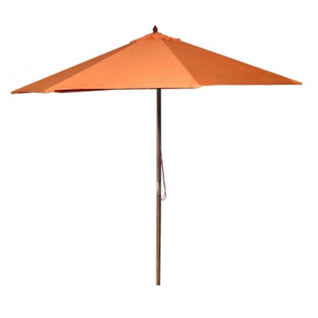 Jordan Manufacturing UMP903-ORANGE 9 ft. Orange Wooden Market Umbrella - Orange