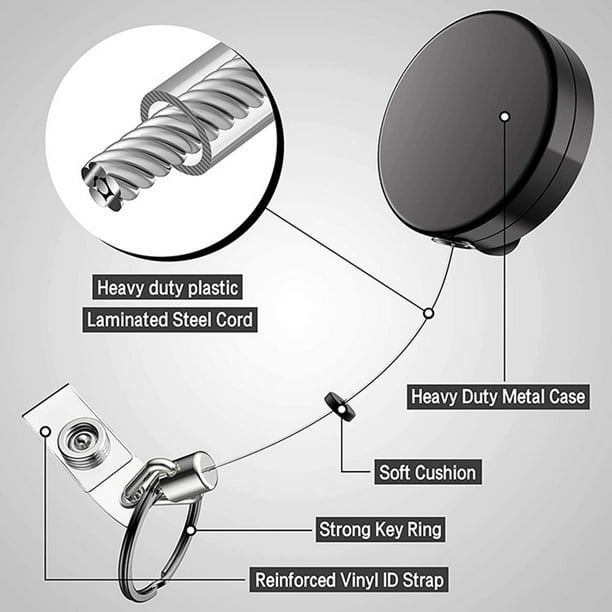 Siruishop Retractable Badge Holders With Carabiner Reel Clip Keychain With Key Square Other