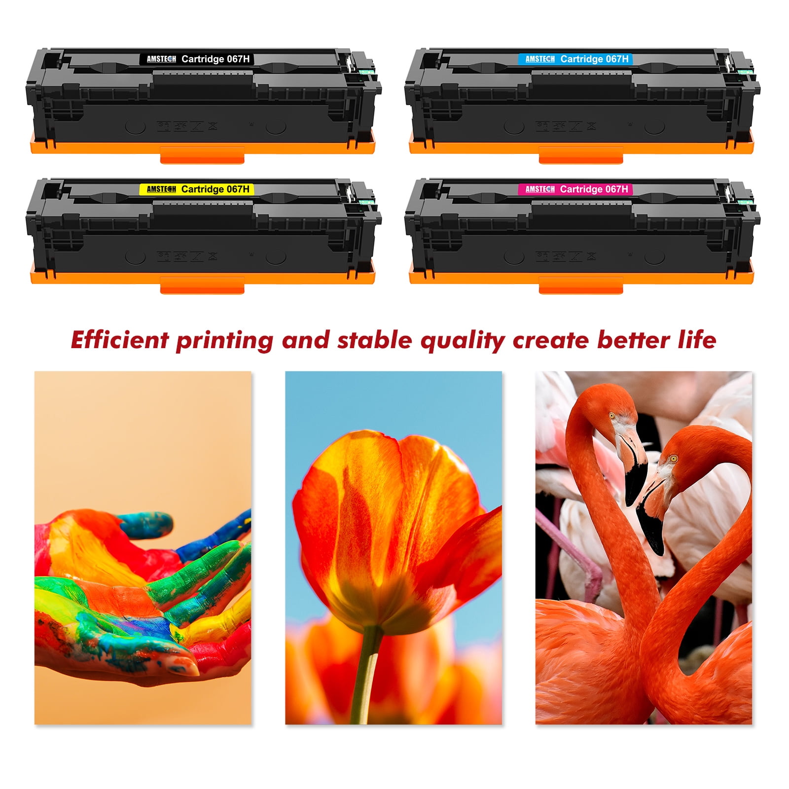 IAMSTECH Compatible for Canon 067H 067 CRG-067H Toner Cartidge Canon ImageCLASS MF656Cdw LBP632Cdw MF653Cdw LBP633Cdw MF654Cdw MF650 LBP630 High Yield Printer Ink 4-Pack (Black Cyan Yellow Magenta)
