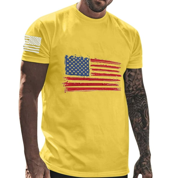 Mens Casual Pantalones Cortos Cuello Redondo Gradación Impresión Suéter Camiseta, Blusa Deportiva de Fitness para Hombres