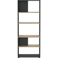 thumbnail image 2 of Tvilum Sign Tall Matte Grey/Jackson Hickory 5 Shelf Bookcase Room Divider, 2 of 12
