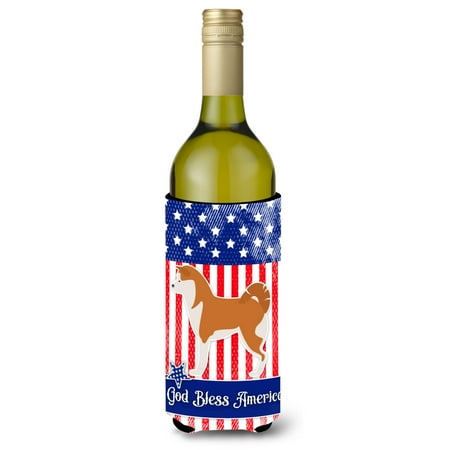 

Carolines Treasures BB3372LITERK USA Patriotic Akita Wine Bottle Beverge Insulator Hugger Wine Bottle multicolor