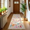 thumbnail image 3 of GUUCHA 2'x6'Area Rugs for Living Room Floral Print Rug Floor Carpet for Bedroom,Cream White, 3 of 7