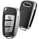 thumbnail image 3 of Funda para llave de Audi, funda para llave de TPU suave de primera calidad, protección completa de 360 grados, compatible con Audi A1 A3 Q3 Q7 R8 A6L TT (textura de cuero plateada), 3 of 4