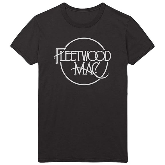 Fleetwood Mac Men's White Logo T-Shirt Black X-Large