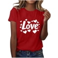 thumbnail image 5 of VKOYWKM Valentines Day Heart T Shirts for Women Cute Love Heart Graphic Tees Short Sleeve Crew Neck Loose Fit Holiday T-Shirts Valentines Day Gifts Tops, 5 of 6