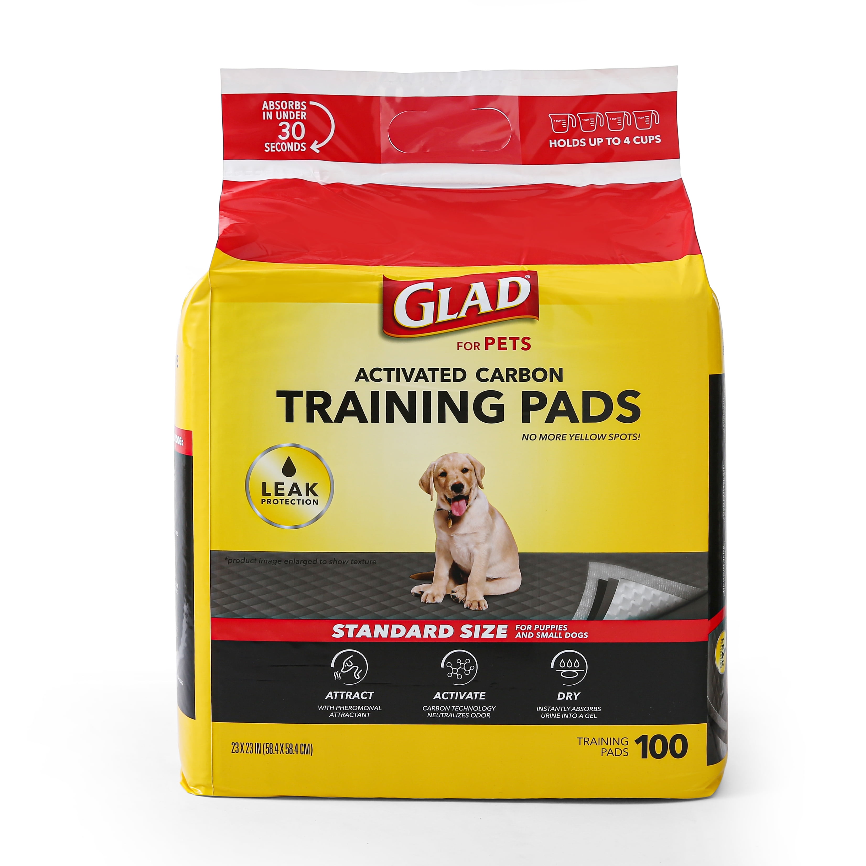 Glad Activated Charcoal Training Pads for Dogs, 100 Count