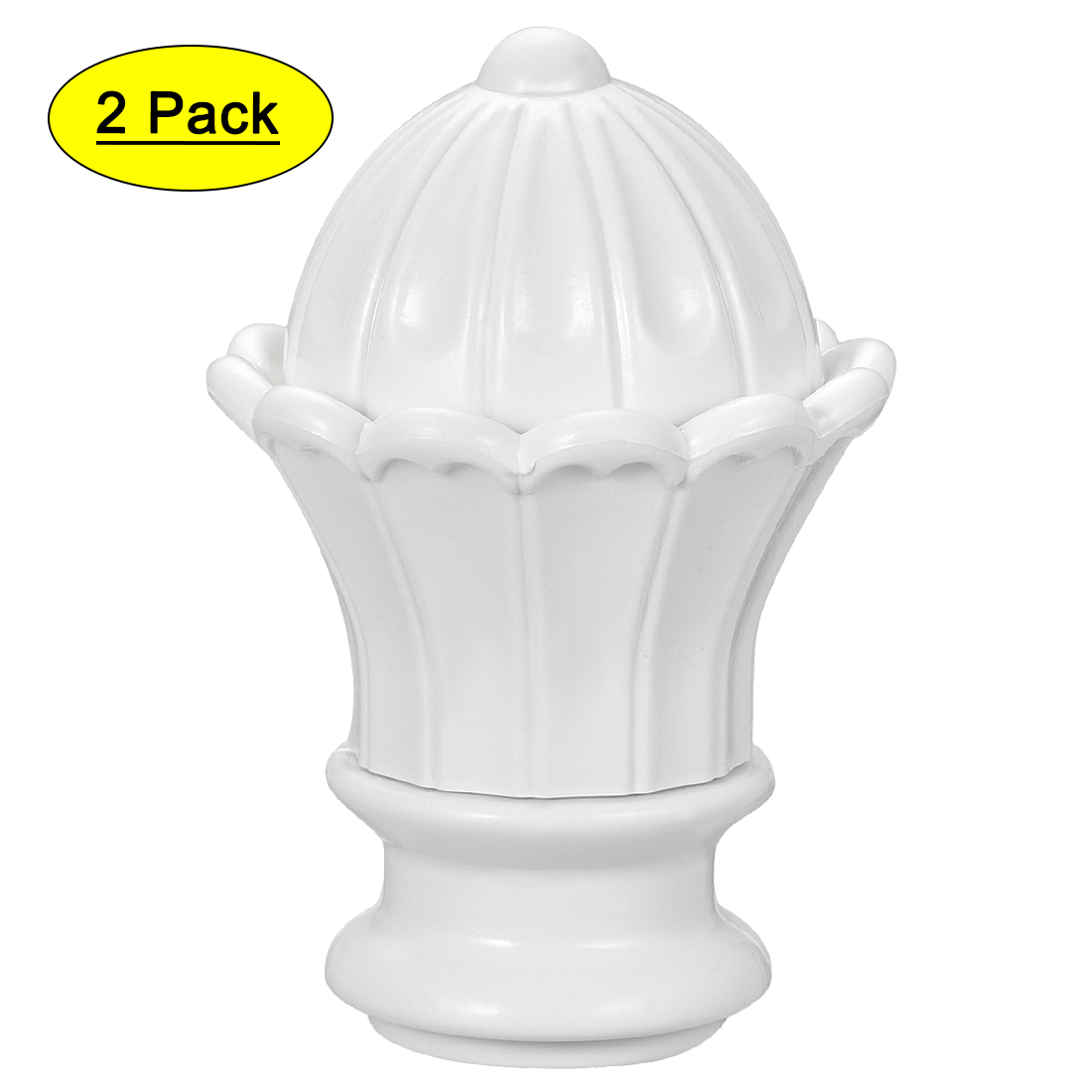 Curtain Rod Cap Finials Plastic Rail Ends 3.54" x 2.48" 2Pcs