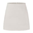 thumbnail image 4 of Jupe-pantalon à Fermeture Éclair devant à Fente Latérale Double pour Femmes, Short Doublé Mode, Blanc, P, 4 of 9