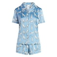 thumbnail image 6 of Joyspun Women’s Stretch Satin Short Sleeve Top and Shorts Pajama Set, Sizes XS-3X, 6 of 6