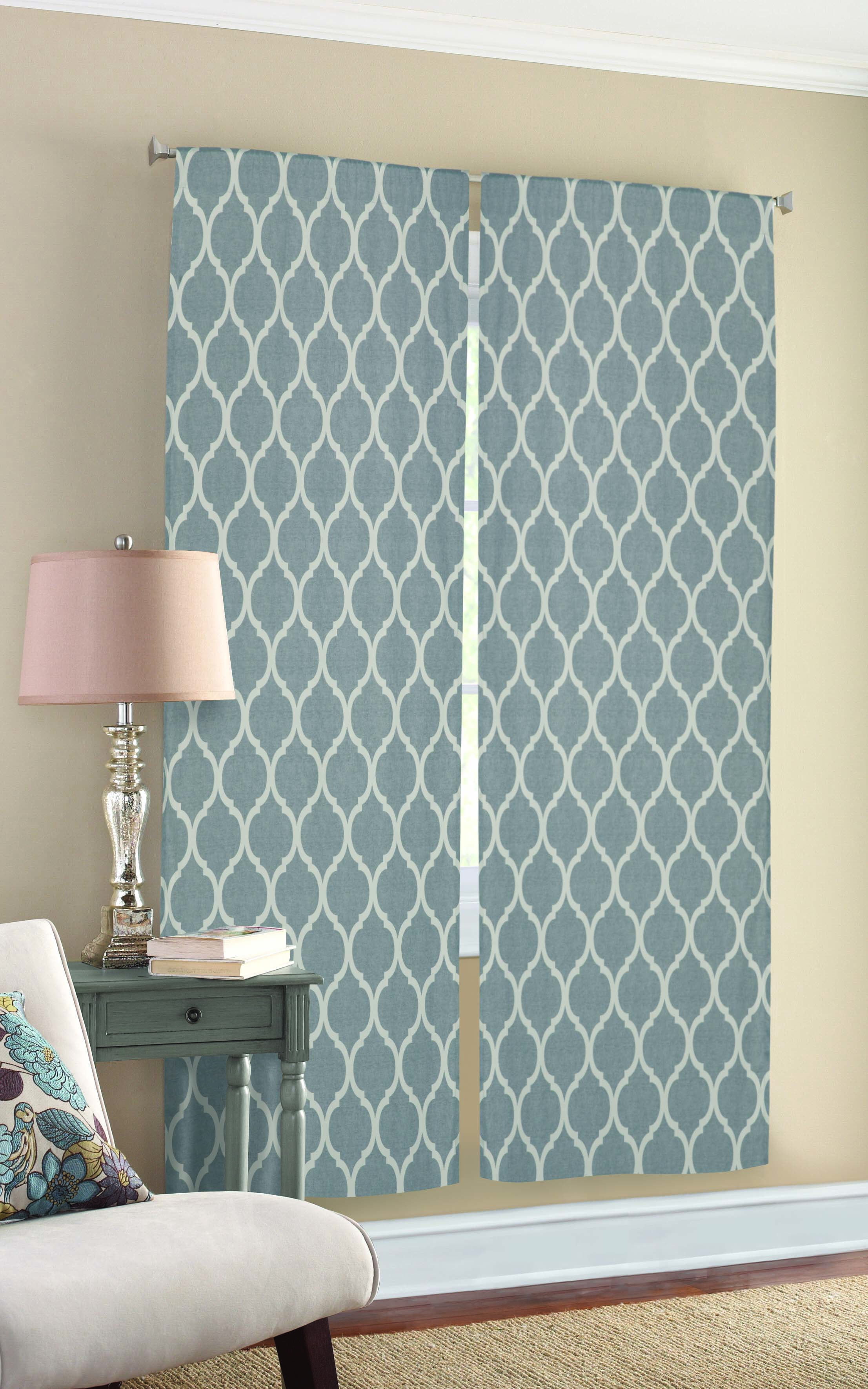 Mainstays Canvas Ironwork Light Filtering Rod Pocket Single Curtain Panel, Gray, 50" x 84"
