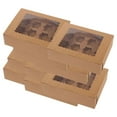 thumbnail image 2 of 10 cajas para cupcakes, galletas y cajas con ventana para golosinas, porta cupcakes. papel kraft, 2 of 9