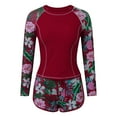 thumbnail image 3 of Kcodviy Women 2 Piece Long Short Sleeved Guard Sleeve Rash Guard with Women Guard Short Sleeve Built in Bra Swimsuits Rugged Butts Guard Upf 50+ Swim Shirt Guard for Men Long Sleeve with Boyshort Bo, 3 of 7