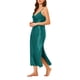 thumbnail image 4 of INSPIRAR CHIC Vestidos de Noche de Satén para Mujeres con Escote en V, Chemise Suave, Vestido de Pijama, Bata Larga, Vestido de Noche L Verde Pavo Real, 4 of 6