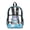 Astronaut Penguin Space, variant on Clear Backpack, Heavy Duty Fabric & PVC Transparent Bookbag 17 Inch with Shark Ocean Print, Large Capacity See Through Bag for School Travel Security