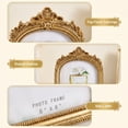 thumbnail image 5 of Gold Picture Frame, Vintage Baroque Style Carved Photo Frame with Ornate Curved Design for French Style Wall Art and Desktop Gallery Display, 5 of 6