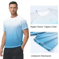 thumbnail image 4 of Satankud Men's UPF 50+ UV Rash Guards Swim T-Shirt Quick Dry Running Shirt Surf Fishing Beach Hiking Workout Shirts White Gradient Sky Blue M, 4 of 7