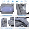 thumbnail image 2 of YODOLLA High Back Fabric Massage Office Chair Adjustable Heated Executive Computer Chair with Retractable Footrest, Gray, 2 of 7