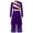 Purple, variant on Kids Girls Long Sleeve Metallic Lyrical Praise Dance Dress Tunic Worship Gown with Wide Leg Pants White 6
