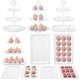 thumbnail image 1 of Kootek Soporte para cupcakes y postres de 3 niveles, juego de 10 piezas, blanco, 1 of 7