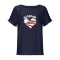 thumbnail image 4 of Blusa de manga corta con estampado de cuello redondo de algodón y cáñamo para mujer OAVQHLG3B Store  lin121212, 4 of 5