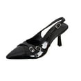 thumbnail image 2 of Miluxas Slingback Pumps Elegant Dressy Heels for Women Closed Toe Pointy High Heels Wedding Bride Prom Party Evening Shoes Black 8.5(41), 2 of 9