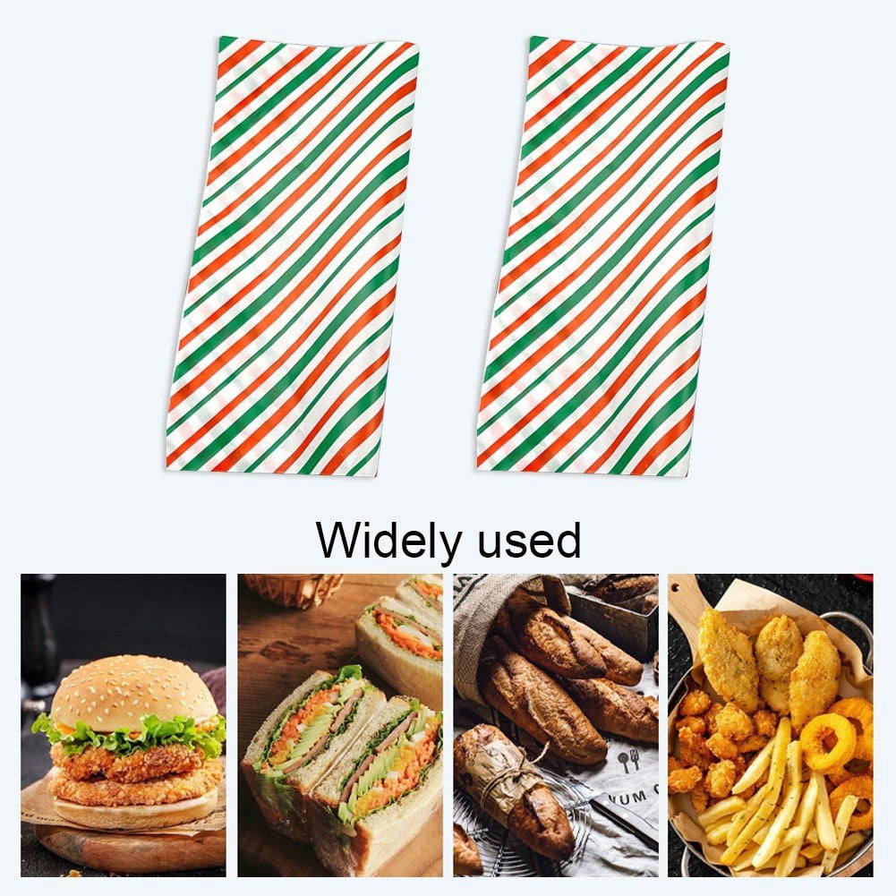 100Pcs Christmas Greaseproof Paper Sheets Sandwich Wrapping Paper, Greaseproof Wrap Paper Food Basket Liners for Outdoor Picnic, Churches, Home Party, Restaurants