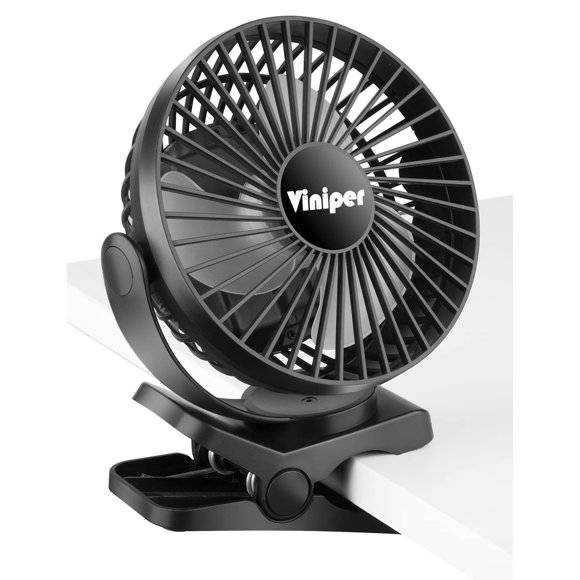 Ventilador con clip Viniper recargable de 5000 mAh con batería de 8-30 h
