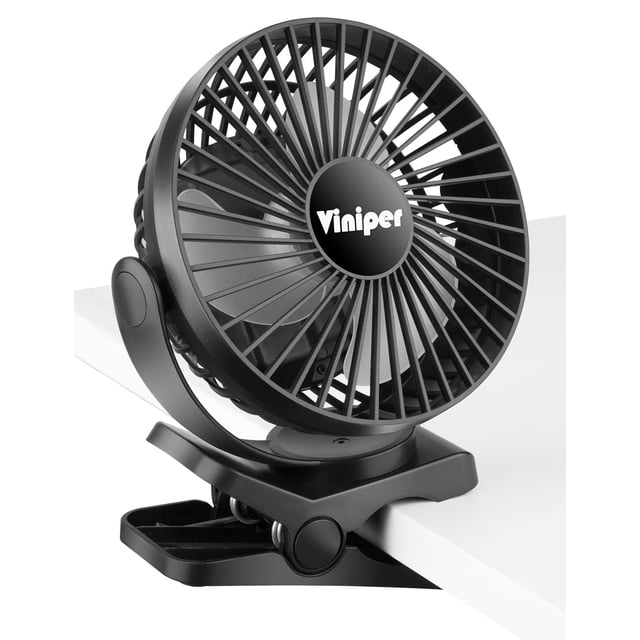 Ventilador con clip Viniper recargable de 5000 mAh con batería de 8-30 h