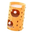 thumbnail image 2 of Casa de escalada para gatos con bola colgante, resistente a los arañazos, acogedora y estable, para esconderse Amarillo de 2 capas, 2 of 9
