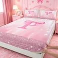 thumbnail image 4 of meiyoeat 3D Cartoon Coquette Bows Queen Sheets For Kids,Girly Personalized Alphabet P Queen Sheet Sets,4Pcs, 4 of 6