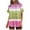 Pink, variant on Nrmvnmi Women's Striped Two-Piece Outfits Summer Casual Gradient Print Crewneck Short Sleeve Oversized T Shirt Biker Shorts Sets Lounge Workout Tracksuits Blue MMothers Day Gifts