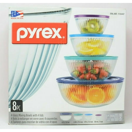 pyrex glass mixing bowls with lids