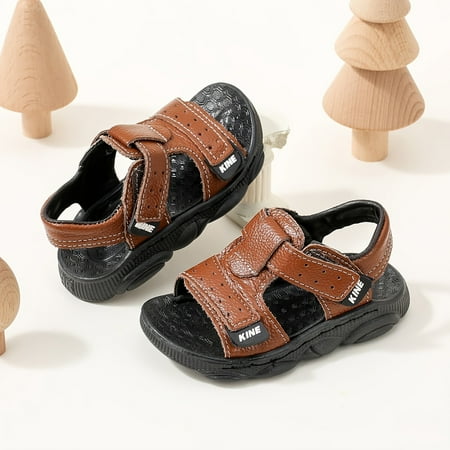 

Boys Summer Beach Sandals - Wear-Resistant Non-Slip Comfy Hook and Loop Closure