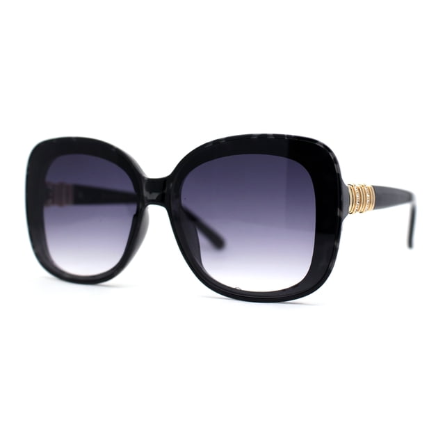 Womens Rhinestone Jewel Hinge Oversize Butterfly Designer Sunglasses Slate Tortoise Smoke