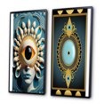 thumbnail image 3 of Designart "Radiant Eye Captures the Beholder II" Modern Abstract Framed Wall Art Set Of 2 - Traditional Blue Frame Gallery Set For Office Decor, 3 of 6