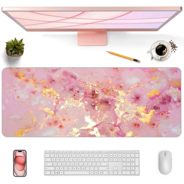 Mouse Pad, Alfombrilla Ratón Rosa Linda, Impermeable y Antideslizante, Suave y Cómoda, Accesorio de Escritorio, Mousepad para Oficina, Computadoras, Laptops