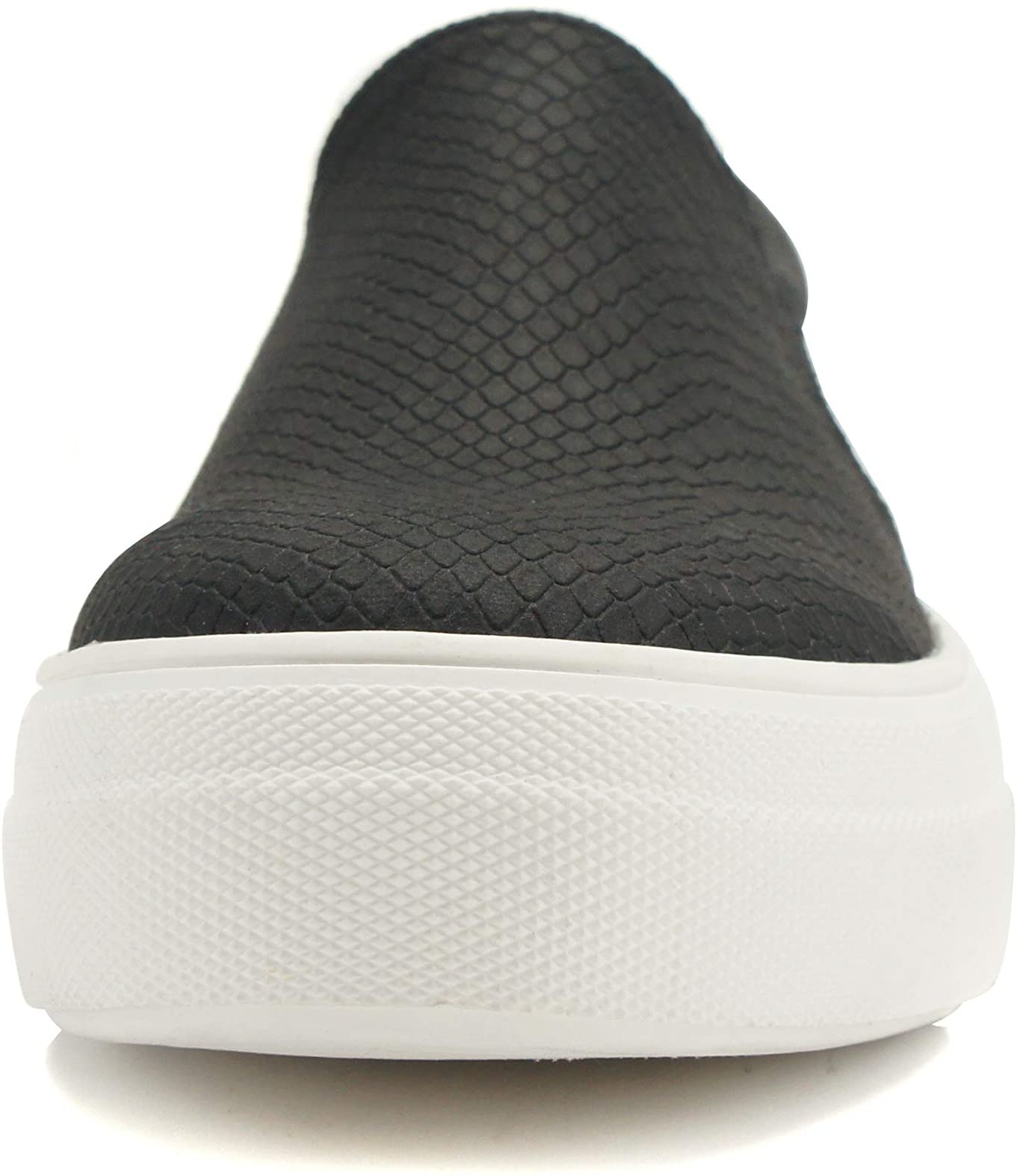 Soda Flat Women Shoes Slip On Loafers Casual Sneakers Memory Foam Insoles Hidden Platform / Flatform Round Toe HIKE-G PU Black Cobra Snake 6.5 - image 4 of 5