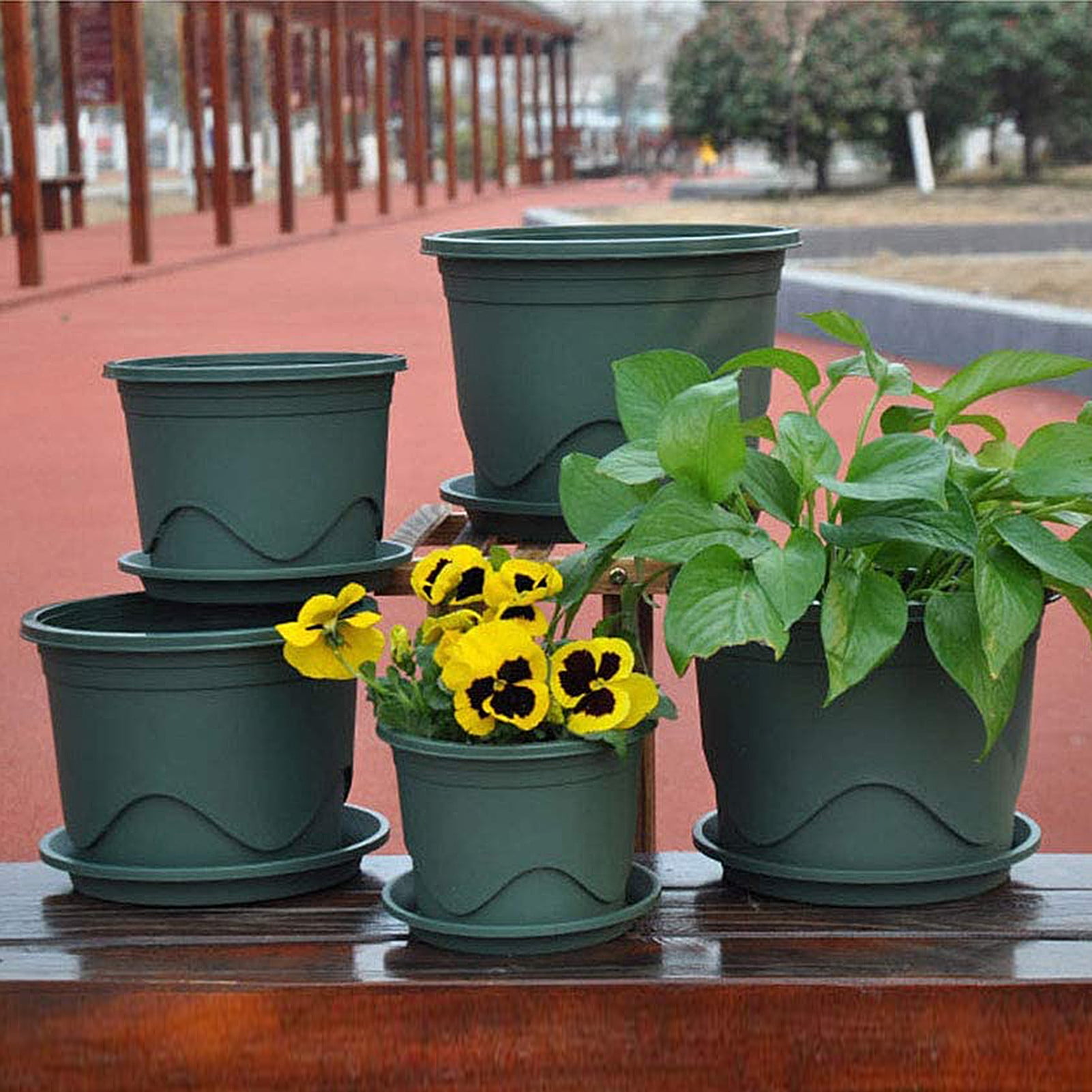 Travelwant Flower Plant Pots for Planters Plastic Planter Pot Modern