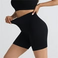 thumbnail image 2 of Women's High Waisted Ribbed Seamless Biker Shorts Tummy Control Stretch Workout Shorts, 2 of 4